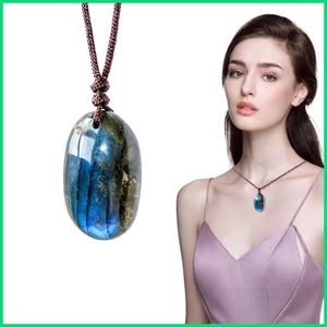 Mặt Dây Chuyền Bằng Đá Labradorite Tự Nhiên Hình Giọt Nước