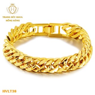Lắc Tay Nam, Vòng Tay Nữ Trơn Xi Mạ Vàng Non Cao Cấp - Trang Sức Hava Hong Kong - HVLT37