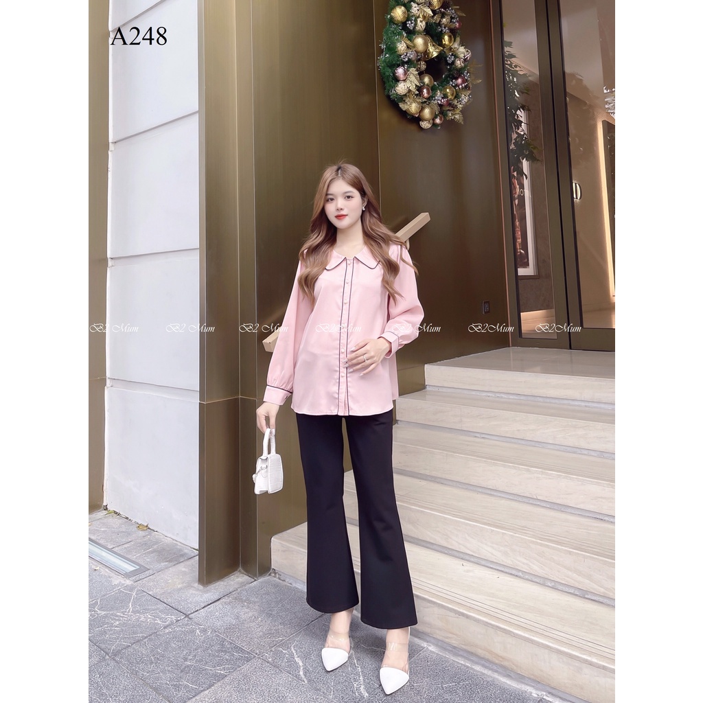 Áo bầu thiết kế áo sơ mi viền A248 B2MUM