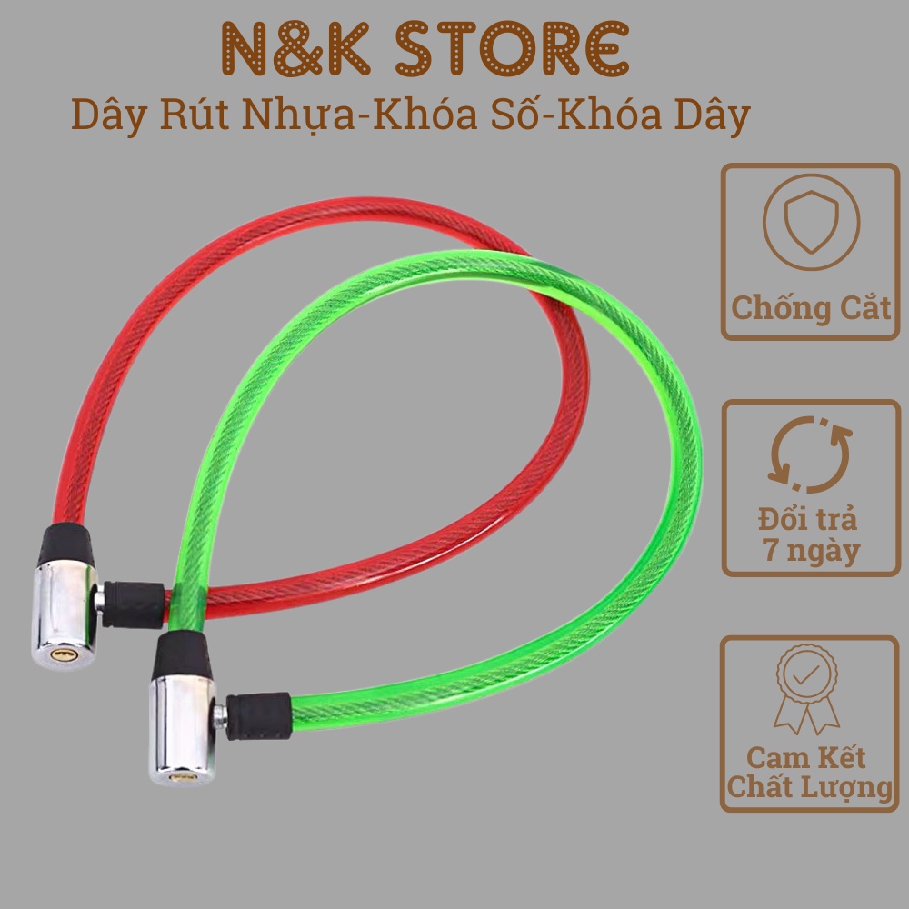 Khóa dây cáp chất lượng cao, dây khóa chống trộm chống cắt, khóa xe đạp xe máy chắc chắn an toàn