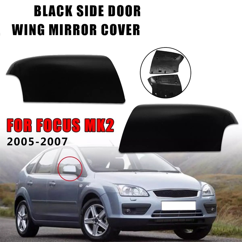 Ốp Gương Chiếu Hậu Xe Hơi Màu Đen Bóng Cho Ford Focus MK2 2005 2006 2007