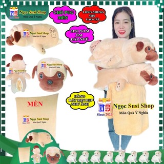 CHÓ PUG MỀN 3IN1 DÙNG NẰM ÔM ĐẮP NGỦ LÀM QUÀ TẶNG TUYỆT VỜI - GẤU MỀN 3IN1 HÌNH CON CHÓ