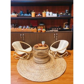Thảm Lót Lục Bình Đường Kính 1m NEOP (Bèo Tây) - Tròn Vintage - Lót Sàn - Thảm Ngồi - Trang Trí - Chụp Ảnh Sản Phẩm