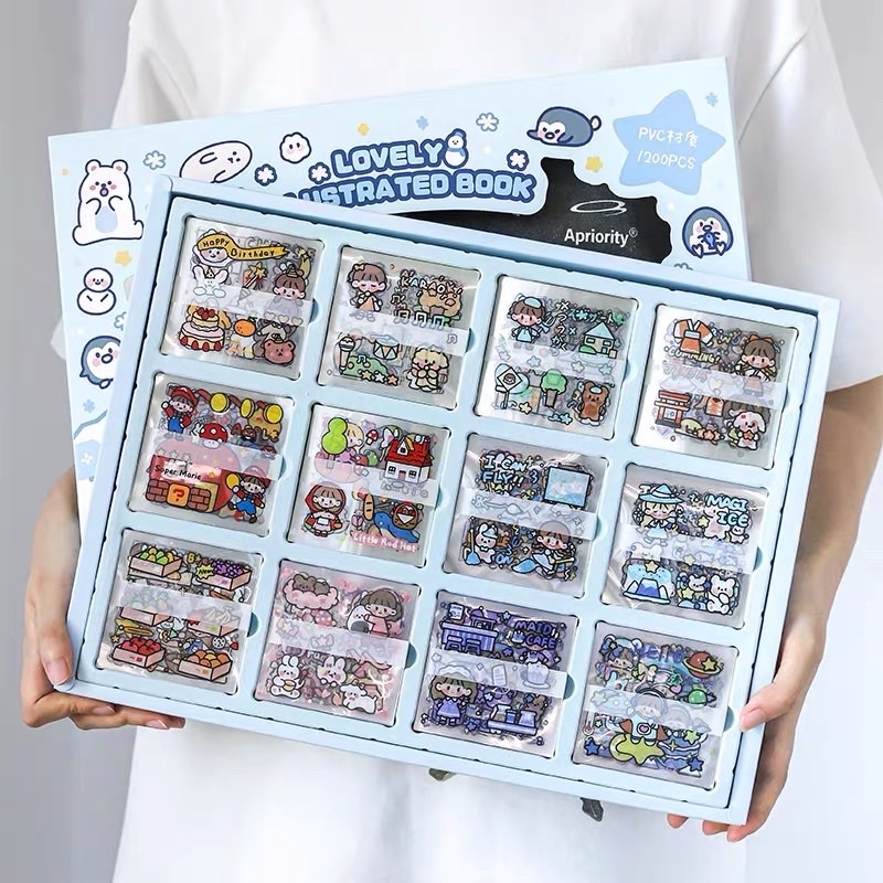 (Tách lẻ) Sticker cute 1200 tấm hình dán dễ thương Lovely Book | Shopee ...