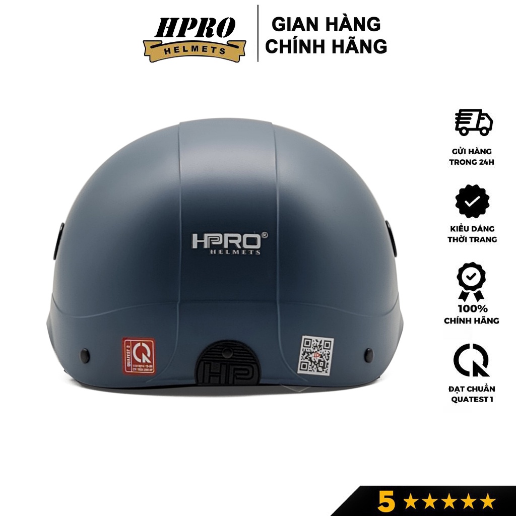 Ảnh Mũ bảo hiểm nửa đầu thương hiệu Hpro helmet, màu xám xi măng nổi bật, kiểu dáng trẻ trung năng động, freeside(52-56cm) 4