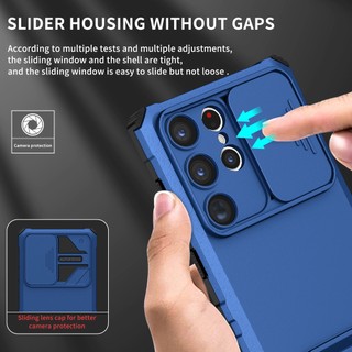 Ốp Điện Thoại Siêu Mỏng Chống Sốc Có Thanh Trượt Bảo Vệ Camera Cho Samsung Galaxy S23 Ultra S22 Plus