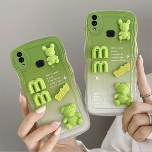 Ốp lưng Samsung A10s Ốp lưng điện thoại gợn sóng cạnh dễ thương Hình ba chiều Búp bê Vỏ mềm Bảo vệ máy ảnh Full Case