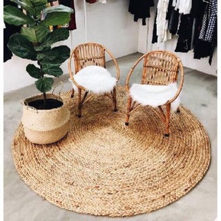 Thảm Lót Lục Bình Đường Kính 1m NEOP (Bèo Tây) - Tròn Vintage - Lót Sàn - Thảm Ngồi - Trang Trí - Chụp Ảnh Sản Phẩm