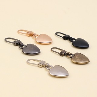Set 1 / 10 Khóa Kéo Kim Loại Hình Trái Tim Thay Thế Tiện Dụng DIY