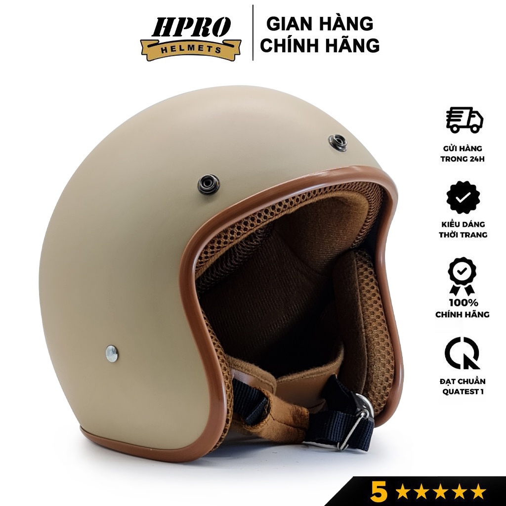 Ảnh Mũ bảo hiểm 3/4 đầu, Sundy Helmet, nhiều màu sắc thời trang, cá tính, Freesize (54-58cm) kèm kính Phi Công, UV. 4
