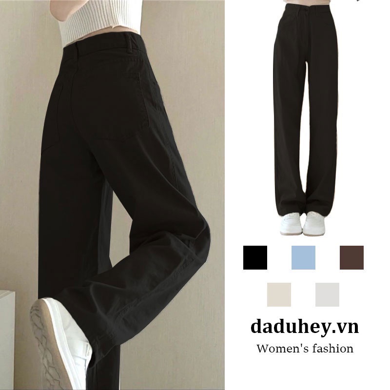 Daduhey Quần Jeans Dài Lưng Cao Plus Size Cho Nữ