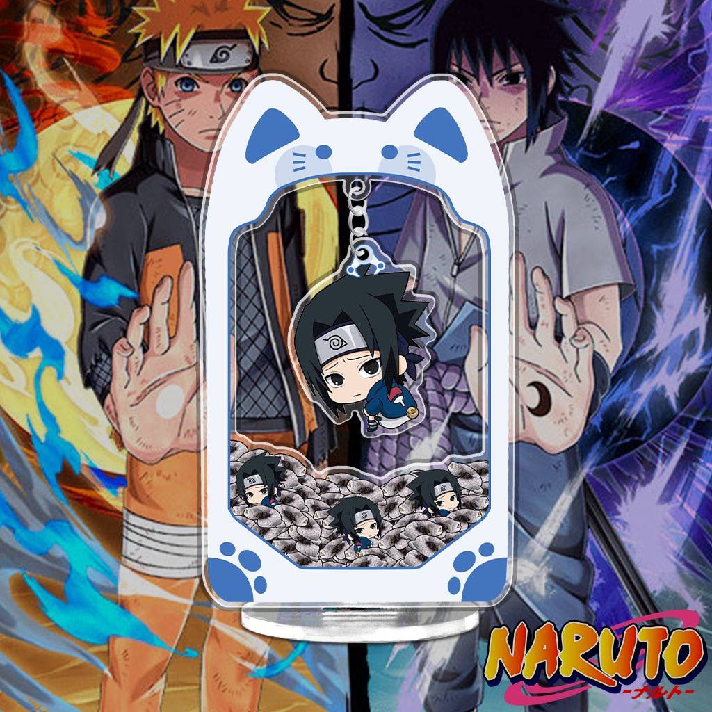 Mô hình gắp thú bông Naruto standee chibi các nhân vật naruto sasuke itachi gara kèm móc khóa 15cm phụ kiện