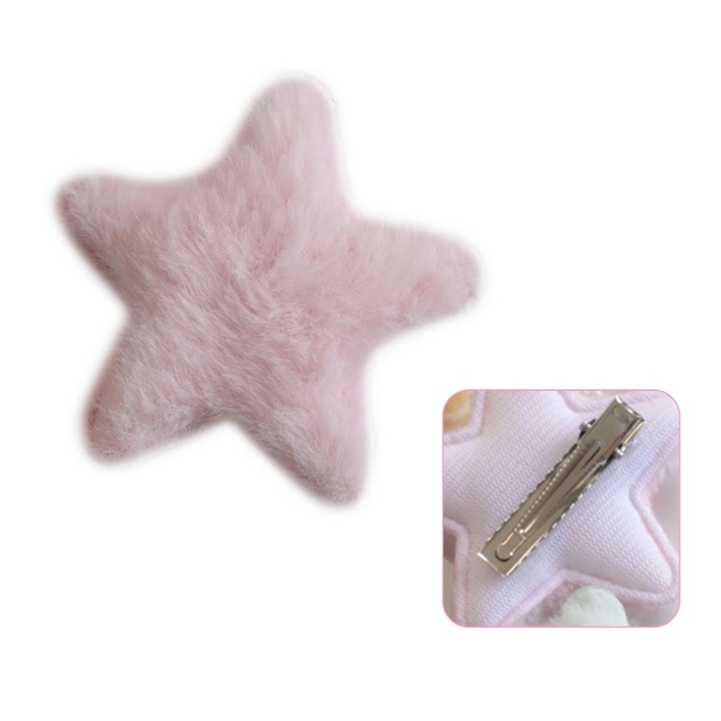 Kẹp Tóc Ngôi Sao Mini Đính Lông Xù Handmade Dễ Thương Xinh Xắn Y2K