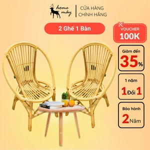 Bàn mây, ghế mây tre đan cao cấp kết hợp bàn mây, phù hợp làm bàn ghế decor / ban công gia đình HOME MÂY
