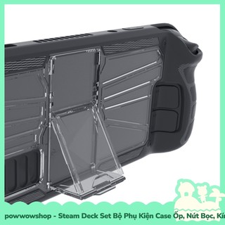 [Sẵn VN - Hỏa Tốc] Steam Deck Set Bộ Phụ Kiện Case Ốp TPU Dẻo, Kính Cường Lực, Nút Bọc Dành Cho Máy Game Steam Deck BTT