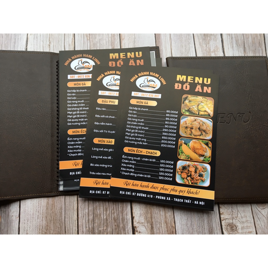 MENU bìa da cao cấp A4 | Shopee Việt Nam