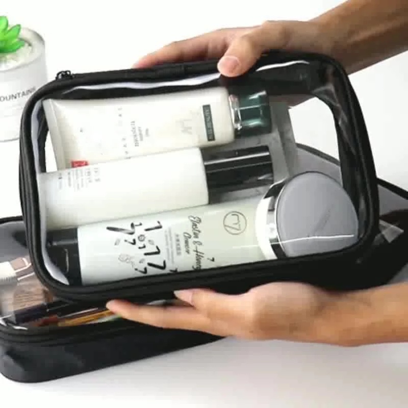 3 Kích Thước Túi Trang Điểm Thời Trang Trong Suốt Du Lịch Di Động Mini Wash Túi Bảo Quản Nữ Dây Kéo Tổ Chức Túi Đựng Mỹ Phẩm