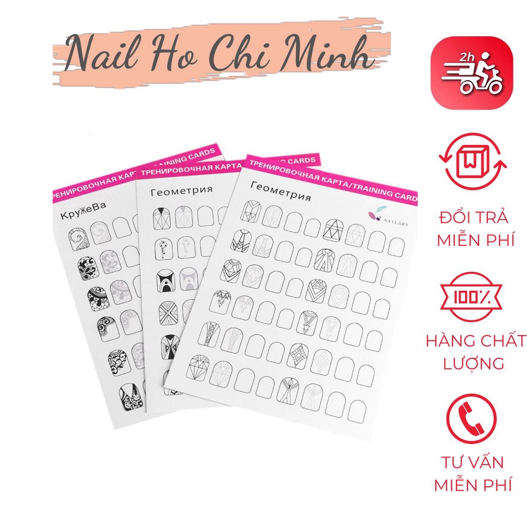[HÀNG CAO CẤP] Bộ tập vẽ nail 12 tờ 144 mẫu có thể tái sử dụng - tập vẽ nail từ có bản tới nâng cao