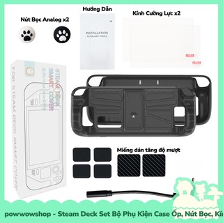 [Sẵn VN - Hỏa Tốc] Steam Deck Set Bộ Phụ Kiện Case Ốp TPU Dẻo, Kính Cường Lực, Nút Bọc Dành Cho Máy Game Steam Deck BTT