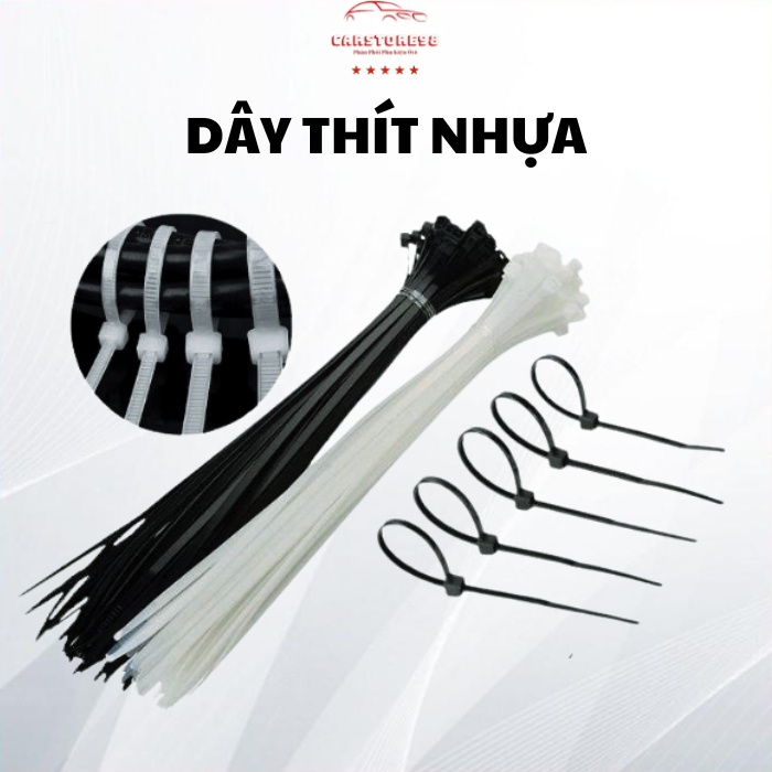 Dây Thít Nhựa [Bó 100c] Dây Rút Lạt Nhựa Màu Đen Trắng - KT: 10;15;25cm ...