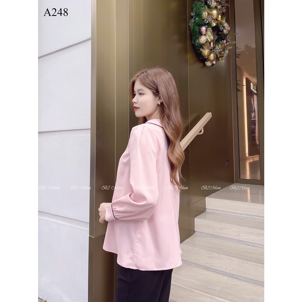 Áo bầu thiết kế áo sơ mi viền A248 B2MUM