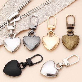 Set 1 / 10 Khóa Kéo Kim Loại Hình Trái Tim Thay Thế Tiện Dụng DIY