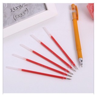 Bộ 10 Ruột Bút bi mực gel ĐEN - ĐỎ - XANH - NÂU - CAM ngòi 0.5 - 0.8 - 1.0 🌻