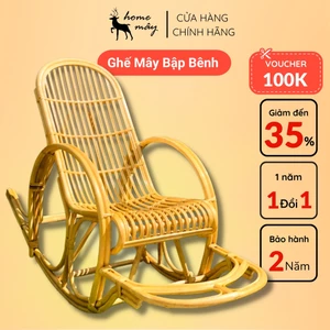 Ghế đọc sách mây bập bênh HOME MÂY - 100% chất liệu mây, chắc chắn