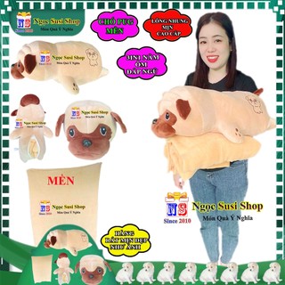 CHÓ PUG MỀN 3IN1 DÙNG NẰM ÔM ĐẮP NGỦ LÀM QUÀ TẶNG TUYỆT VỜI - GẤU MỀN 3IN1 HÌNH CON CHÓ