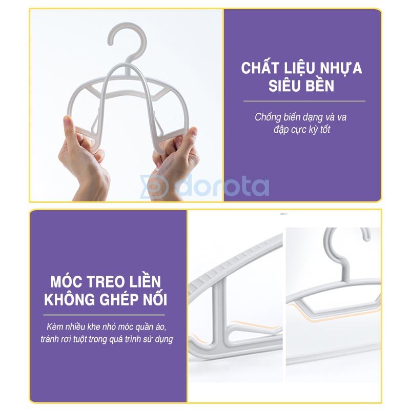 Ảnh Móc treo quần áo cao cấp DOROTA mắc áo phơi ướt không chống trượt rơi đồ AT 4