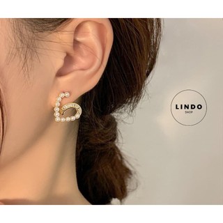 Khuyên tai/Bông tai nữ hình tim đính đá LINDO