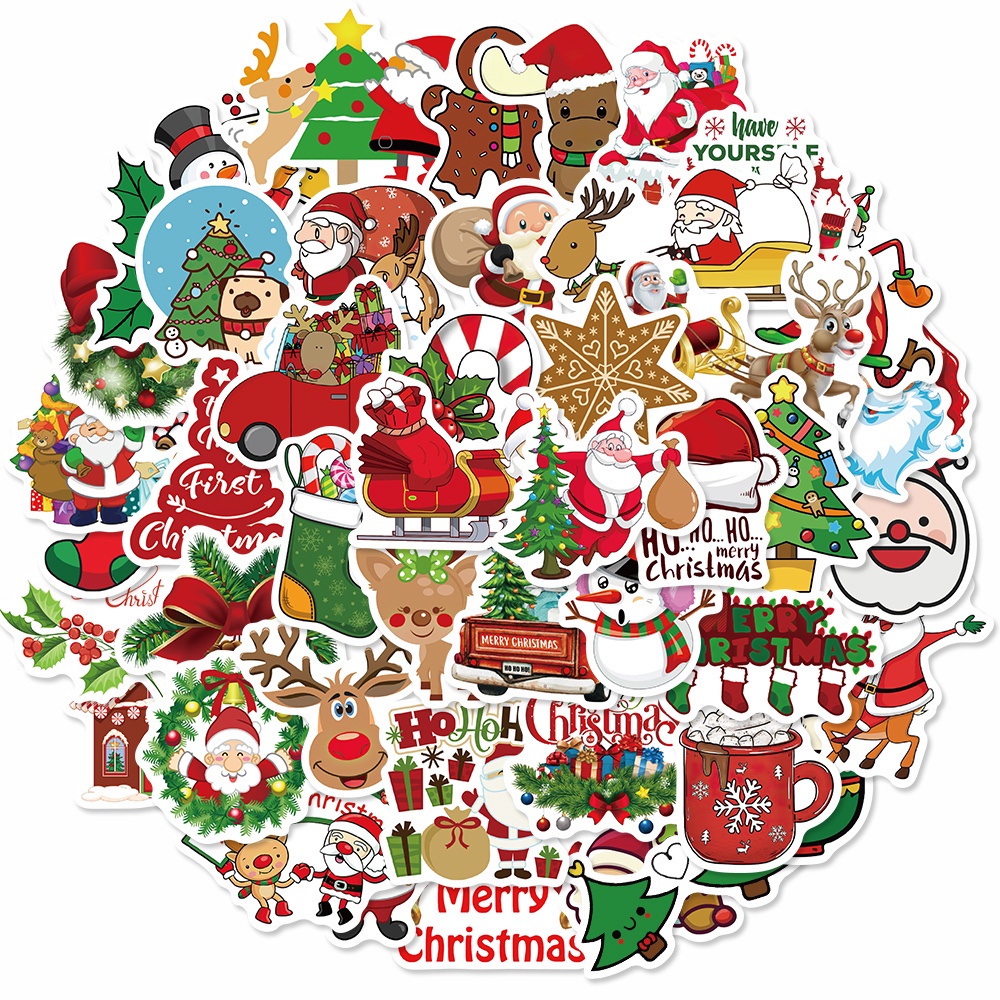Combo 50 Sticker NOEL MERRY CHRISTMAS GIÁNG SINH hình dán chống nước ...