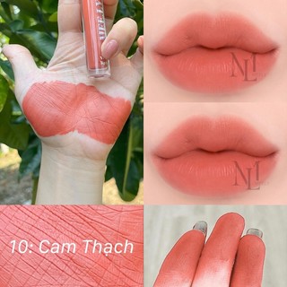 [Cam Thạch] Son Kem Lì Melly Không Chì Ngậm Dưỡng Lâu Trôi Dưỡng Ẩm Môi Màu Cam Thạch