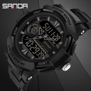 Đồng Hồ Nam SANDA 6002 – Đồng Hồ Thể Thao Kỹ Thuật Số Dạ Quang Chống Thấm Nước