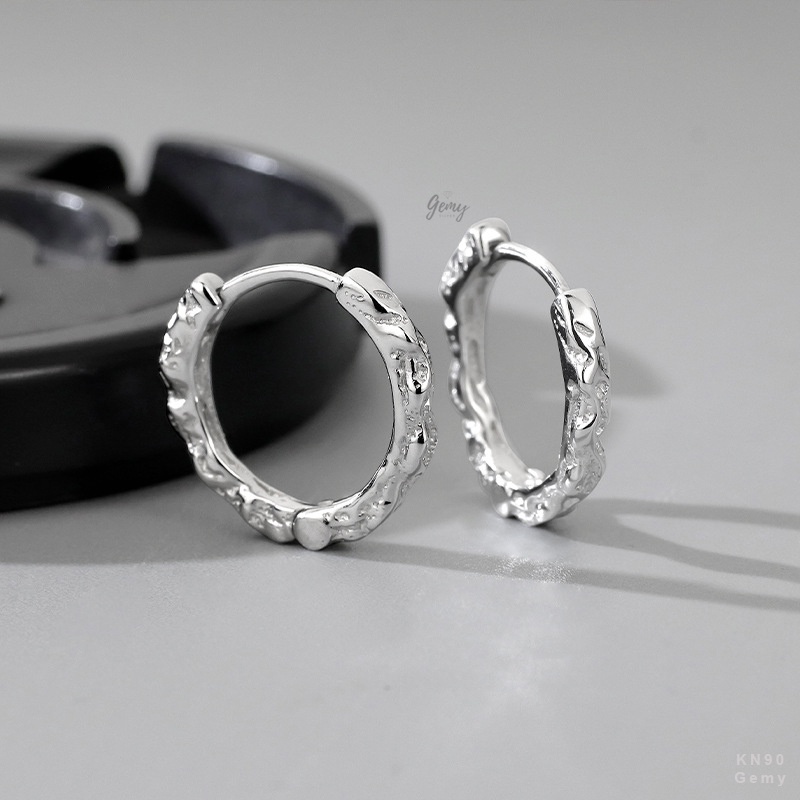 Khuyên tai nam tròn bạc 925 bông unisex Dylan đơn giản cá tính (1 chiếc)  | GEMY SILVER KN90