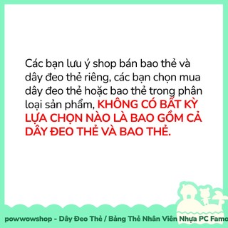 [Sẵn VN - Hỏa Tốc] Dây Vải Đeo Thẻ 42cm / Bao Thẻ Nhân Viên Nhựa PC Phong Cách TNF Famous Brand