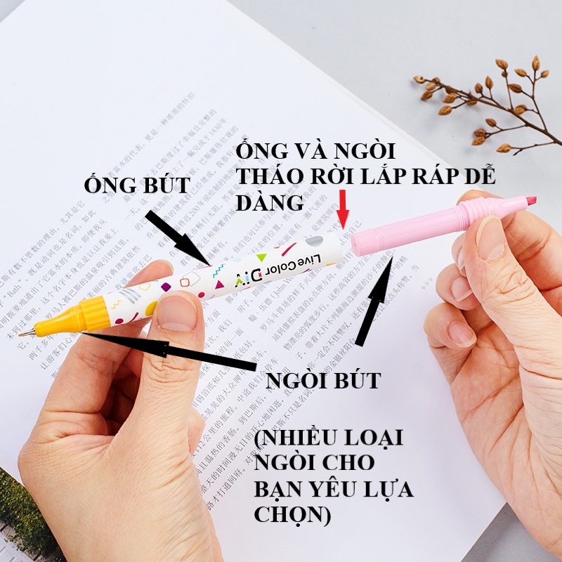 Bút đánh dấu highlight 2 đầu cute nhiều màu pastel huỳnh quang Hàn Quốc đánh dấu nhớ dòng trang trí sổ tay dễ thương