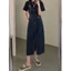 FREESHIP YẾM VÁY XANH ĐẬM VINTAGE DEMIN