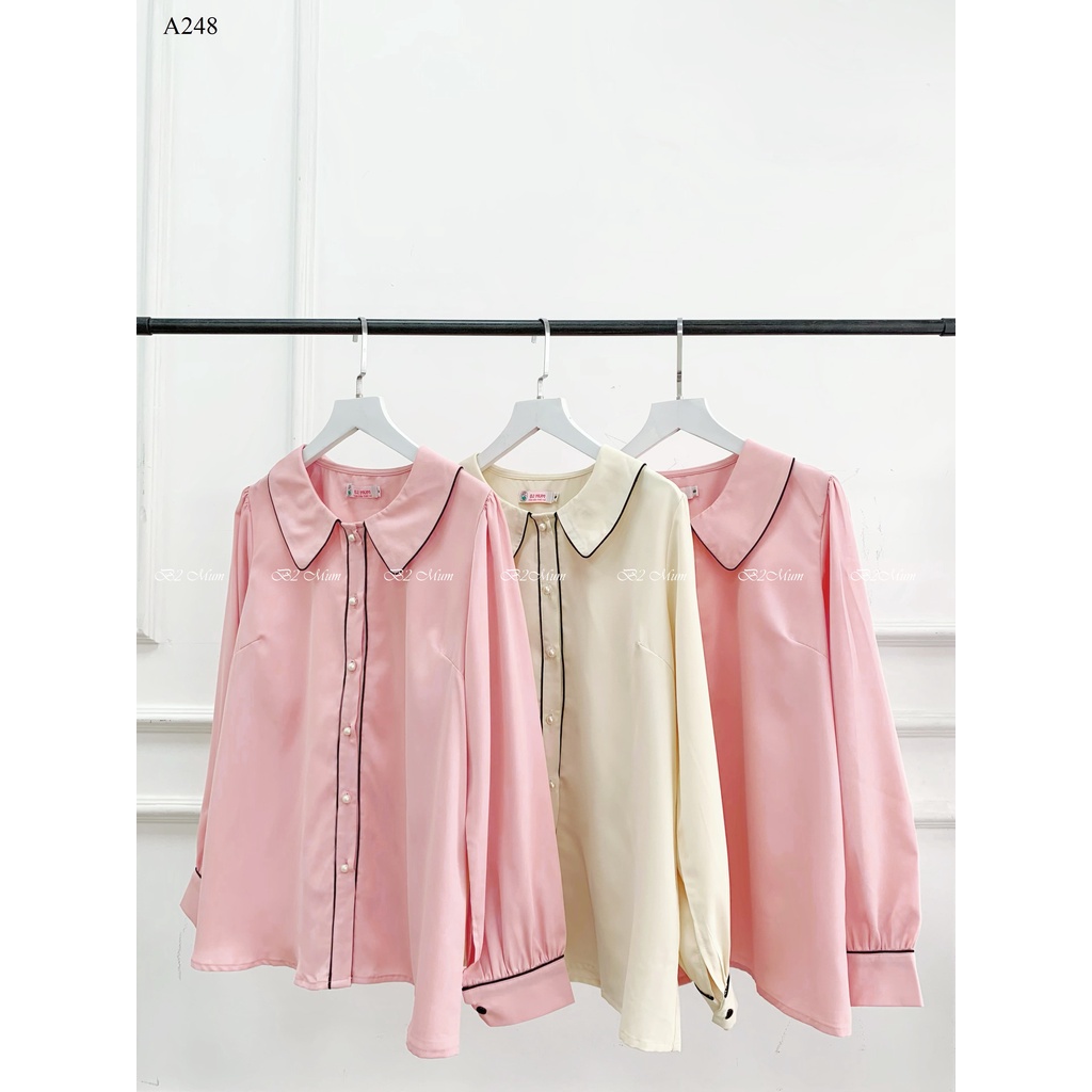 Áo bầu thiết kế áo sơ mi viền A248 B2MUM