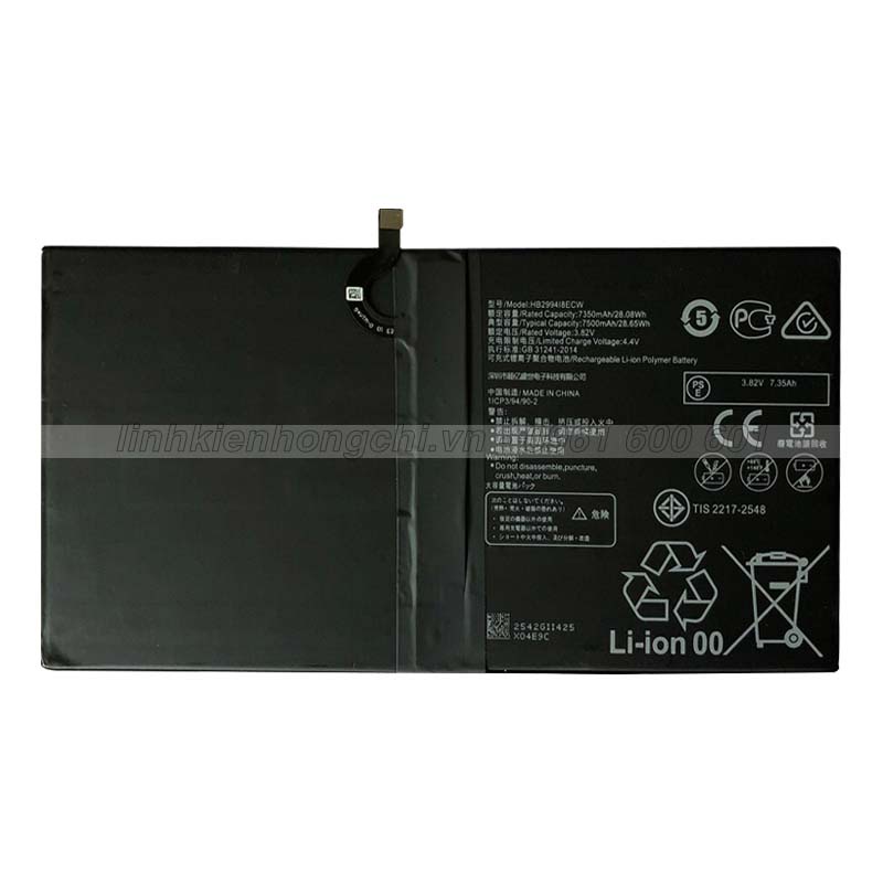 Batterie 7300mAh Compatible Huawei MediaPad M5 - Remplace HB299418ECW - Li-Polymer 3.85V