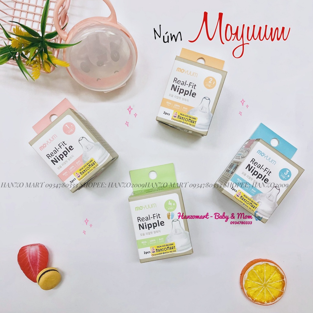Núm ti Moyuum thay thế bình sữa Moyuum chính hãng Hàn Quốc số 1/ 2/ 3 ...