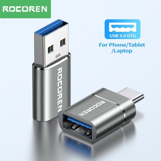 Rocoren OTG Adapter USB Type C Nam Sang USB A 3.0 3.2 Nữ Chuyển Đổi Cho MacBook Samsung Android TypeC USBC Đầu Nối OTG