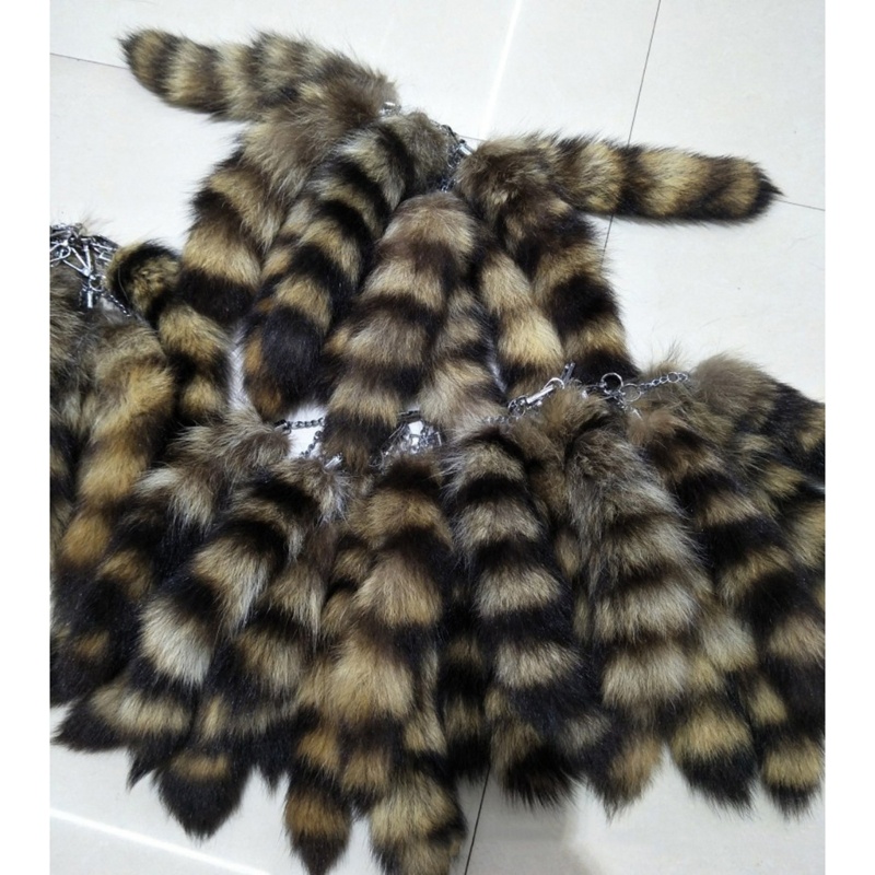 Móc Khóa Mặt Trăng Động Vật 28cm, Có Đuôi Pompoms và Chìa Khóa