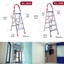 Thang ghế nhôm gấp gọn chữ A bản to 3-4-5-6 bậc cao 0.76M -1,77M FUJIHOME,Thang xếp chữ A gia đình đa năng giá rẻ
