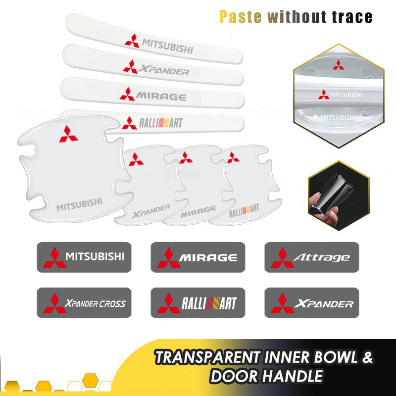 Miếng Dán Trong Suốt Chống Trầy Cho Tay Nắm Cửa Xe Hơi Mitsubishi Xpander Xpandercross Attrage Mirage Ralliart