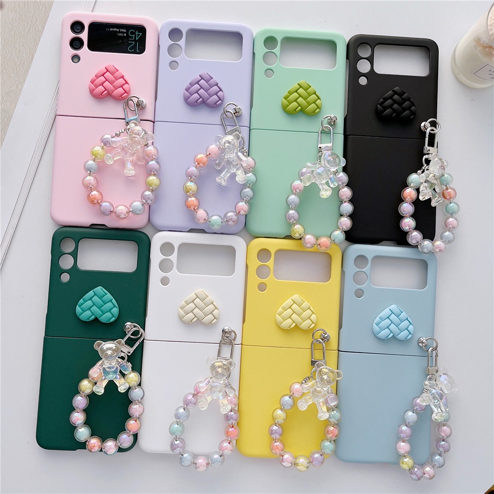 Ốp Điện Thoại Nắp Gập Hình Hoa Cúc / Mặt Cười 3D Dễ Thương Cho Samsung Galaxy Z Flip 3 5G Flip3 Z3 Samsung Galaxy Z Flip 4 5G Flip4 Z4