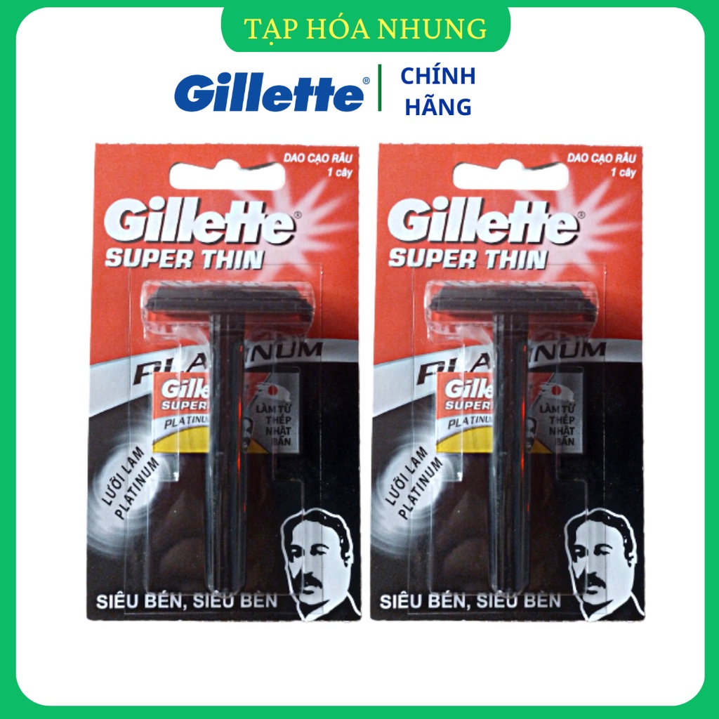 Bàn cạo/Dao cạo râu cán đen GILLETTE SUPER THIN ( Tặng kèm dao cạo ...