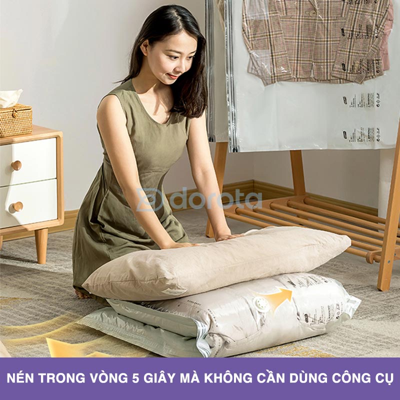 Ảnh Túi hút chân không chống nhăn DOROTA bảo quản quần áo có móc treo 105x70 cm DG105 2