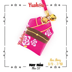 Túi Phước Yushou May Mắn Hoa Hồng - Kiểu Omamori Nhật, Có sẵn, Quà tặng ý nghĩa.