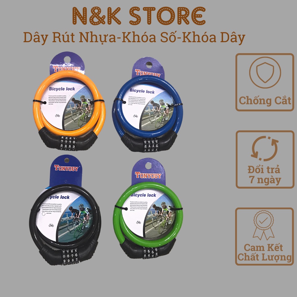 Khóa dây xe đạp, khóa số dây chống trộm, khóa xe đạp xe máy an toàn chắc chắn